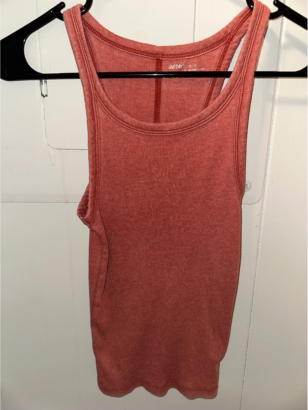 Women's XS Rust Racerback Ribbed Tank Top - Soft, Stretchy Casual Wear